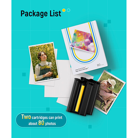 Amber Photo Paper & 2 Ink Cartridge Refill (4 x 6 in., 80 Sheets) Image 8