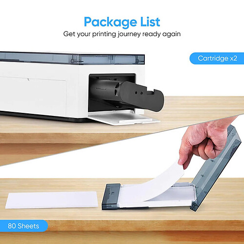 Amber Photo Paper & 2 Ink Cartridge Refill (4 x 6 in., 80 Sheets) Image 2