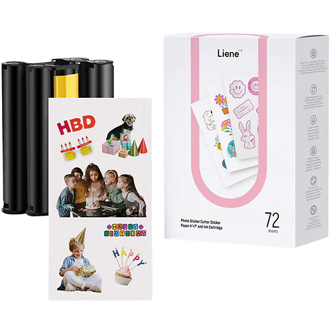 PixCut S1 Sticker Paper with 2 Ink Cartridges (4 x 7 in., 72 Sheets) Image 0