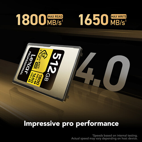 512GB Professional GOLD CFexpress 4.0 Type A Memory Card Image 1