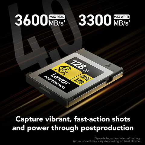 128GB Professional GOLD CFexpress 4.0 Type B Memory Card Image 1