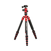 RoadTrip Aluminum Travel Tripod w/ Q1 Ball Head Kit (Red) - Pre-Owned Thumbnail 1