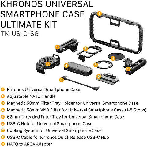 Khronos Universal Smartphone Cage Ultimate Kit (Space Gray) Image 4