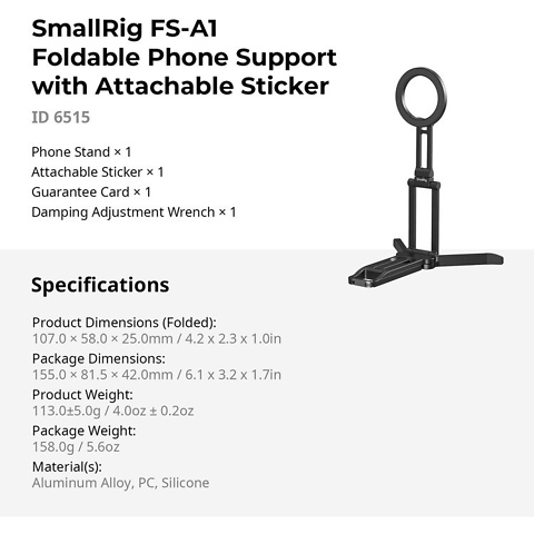 FS-A1 Folding Magnetic Phone Mount Image 5