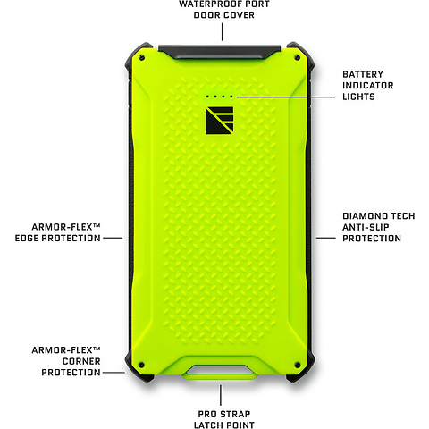 Poseidon Pro Power Bank (10,000mAh, Hi-Vis Green) Image 2