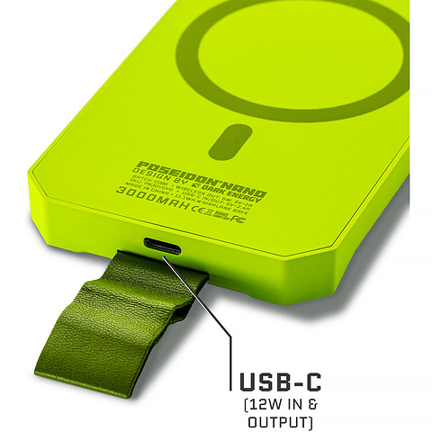 Poseidon Nano Power Bank (3000mAh, Hi-Vis Green) Image 5