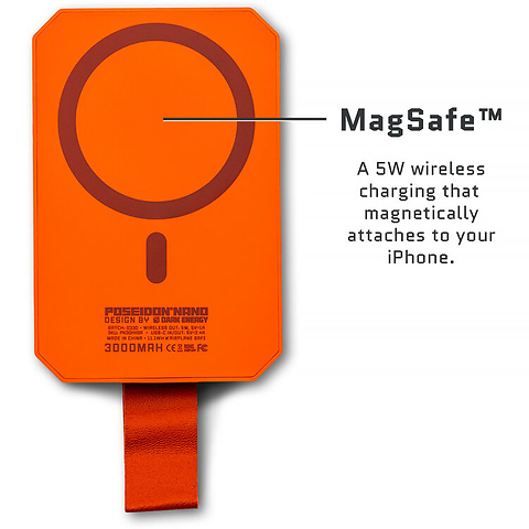 Poseidon Nano Power Bank (3000mAh, Hi-Vis Orange) Image 3