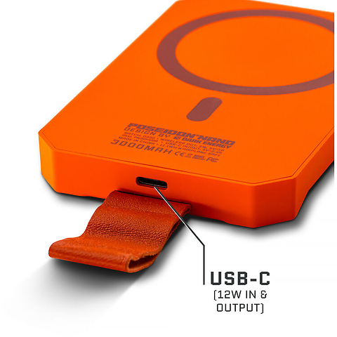 Poseidon Nano Power Bank (3000mAh, Hi-Vis Orange) Image 5