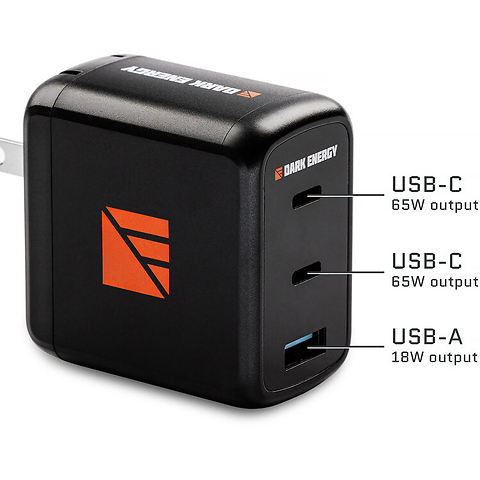 65W 3-Port USB Wall Power Adapter Image 2