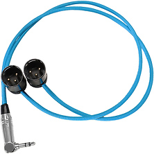 Dual Low-Profile Right-Angle XLR Male to 3.5mm TRS Cable (16 in.) Image 0