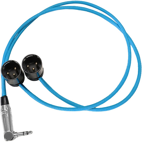 Dual Low-Profile Right-Angle XLR Male to 3.5mm TRS Cable (16 in.) Image 0