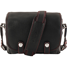 Edward Camera Bag (Full-Grain Leather, Black with Red Stitching) Image 0