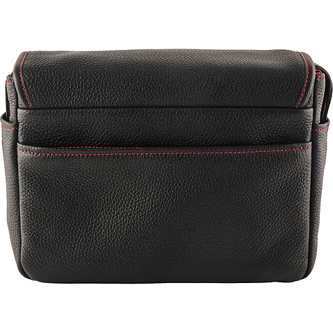 Edward Camera Bag (Full-Grain Leather, Black with Red Stitching) Image 1