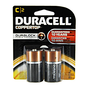 C Cell Coppertop Alkaline Batteries (2 Pack)