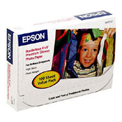 Epson, Premium Glossy Photo Paper, Borderless, 4 x 6 - 100 Sheets